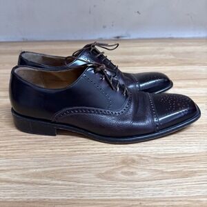 Mezlan Andrew Men's 10 M‎ 887 Brown Leather Oxford Dress Shoes Spain